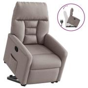 vidaXL Reclinerfåtölj med uppresningshjälp taupe tyg