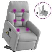 vidaXL Massagefåtölj med uppresningshjälp molngrå tyg