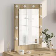 vidaXL Smink Spegel Sonoma-ek 70 x 50 x 18 cm Konstruerat trä och glas