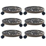 vidaXL Blomvagnar 6 st brons 30 cm plast