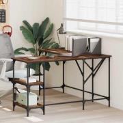 vidaXL Skrivbord rökfärgad ek 139x139x75 cm konstruerat trä