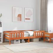 vidaXL Sängram utan madrass vaxbrun 80x200 cm massiv furu