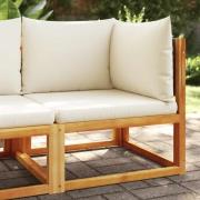 vidaXL Trädgårdssoffa med kuddar trä akacia och rotting