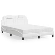 vidaXL Bed "Viana" with Mattress White 140x200 cm Faux Leather