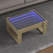vidaXL Soffbord med Infinity LEDs sonoma-ek 70x53x30 cm