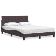 vidaXL Bed with Mattress "Hanko" Dark Brown 120x200 cm Fabric