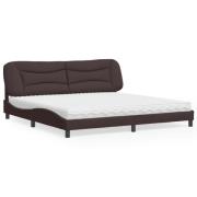 vidaXL Bed with Mattress "Hvar" Dark Brown 200x200 cm Fabric