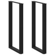 vidaXL Barbordsben U-formade 2 st svarta 60x(110-111) cm stål