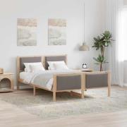 vidaXL Sängram med huvudgavel Taupe 150 x 200 cm tyg