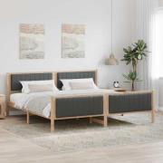 vidaXL Sängram brun och mörkgrå 200 x 200 cm Massiv furu