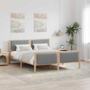 vidaXL Sängram Brun och ljusgrå 160 x 200 cm Massiv furu