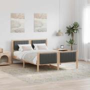 vidaXL Sängram brun och mörkgrå 140 x 190 cm Massiv furu