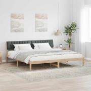 vidaXL Sängram brun och mörkgrå 200 x 200 cm Massiv furu