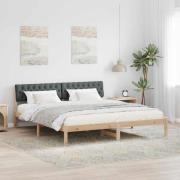 vidaXL Sängram brun och mörkgrå 180 x 200 cm Massiv furu
