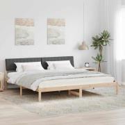 vidaXL Sängram brun och mörkgrå 200 x 200 cm Massiv furu