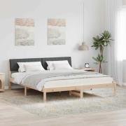 vidaXL Sängram brun och mörkgrå 180 x 200 cm Massiv furu