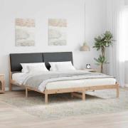 vidaXL Sängram brun och mörkgrå 200 x 200 cm Massiv furu