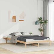 vidaXL Sängram med sidobord Naturfärg 160 x 210 cm Massiv furu