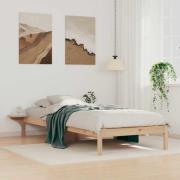 vidaXL Sängram med sidobord Naturfärg 100 x 220 cm Massiv furu