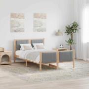 vidaXL Sängram Brun och ljusgrå 120 x 200 cm Massiv furu