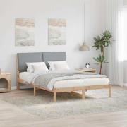 vidaXL Sängram Brun och ljusgrå 140 x 190 cm Massiv furu