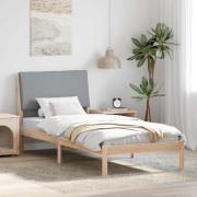 vidaXL Sängram Brun och ljusgrå 100 x 200 cm Massiv furu