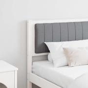 vidaXL Klädd sänggavel med huvudgavel Vit 180 cm Massiv furu