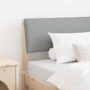 vidaXL Klädd sänggavel Ljusgrå 100 cm Massiv furu