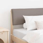 vidaXL Klädd sänggavel Taupe 100 cm Massiv furu