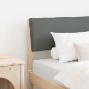 vidaXL Klädd sänggavel Mörkgrå 80 cm Massiv furu