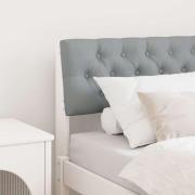 vidaXL Klädd sänggavel Ljusgrå 80 cm Massiv furu