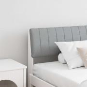 vidaXL Klädd sänggavel Ljusgrå 200 cm Massiv furu