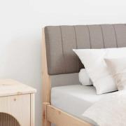 vidaXL Klädd sänggavel Taupe 80 cm Massiv furu