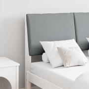 vidaXL Klädd sänggavel Ljusgrå 120 cm Massiv furu