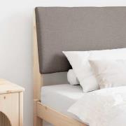 vidaXL Klädd sänggavel Taupe 90 cm Massiv furu