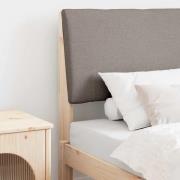 vidaXL Klädd sänggavel Taupe 80 cm Massiv furu