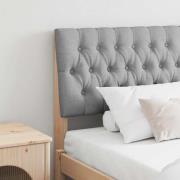 vidaXL Klädd sänggavel Ljusgrå 180 cm Massiv furu