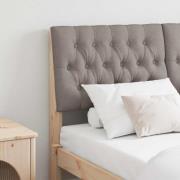 vidaXL Klädd sänggavel Taupe 150 cm Massiv furu
