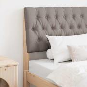 vidaXL Klädd sänggavel Taupe 90 cm Massiv furu