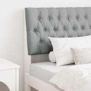 vidaXL Klädd sänggavel Ljusgrå 90 cm Massiv furu