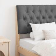 vidaXL Klädd sänggavel Mörkgrå 75 cm Massiv furu