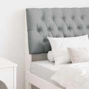 vidaXL Klädd sänggavel Ljusgrå 75 cm Massiv furu