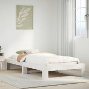 vidaXL Sängram utan madrass vit 90x190 cm massiv furu