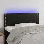 vidaXL Sänggavel LED svart 80x5x78/88 cm konstläder