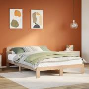 vidaXL Sängram utan madrass 135x190 cm massiv furu