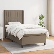vidaXL Ramsäng med madrass taupe 90x200 cm tyg