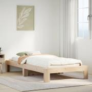 vidaXL Sängram utan madrass 90x190 cm massiv furu