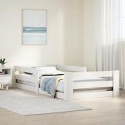 vidaXL Sängram utan madrass vit 100x200 cm massiv furu