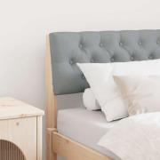 vidaXL Klädd sänggavel Ljusgrå 75 cm Massiv furu