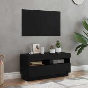 vidaXL TV-skåp med LED -remsljus Svart 80 x 35 x 40 cm Konstruerat trä